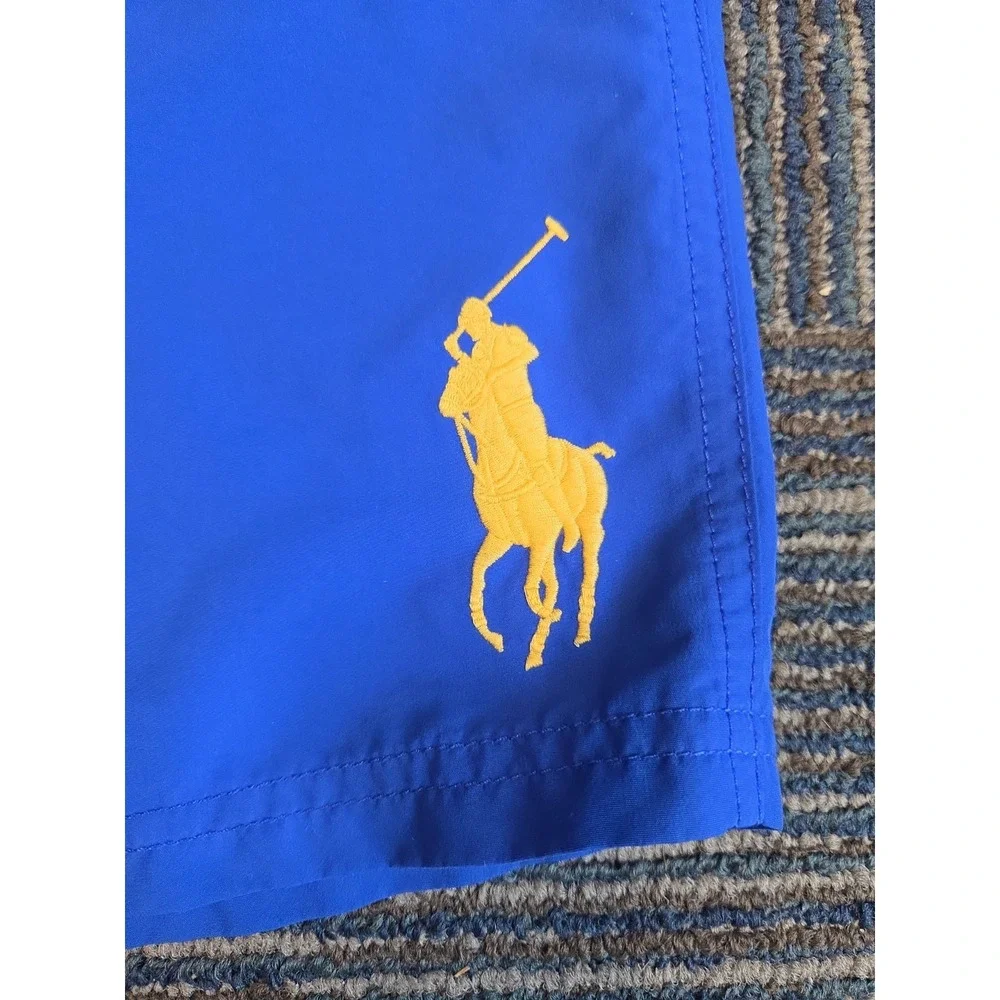 Polo Ralph Lauren Boys Youth Big Pony Swim Trunks L(14-16) Kids Blue Yellow